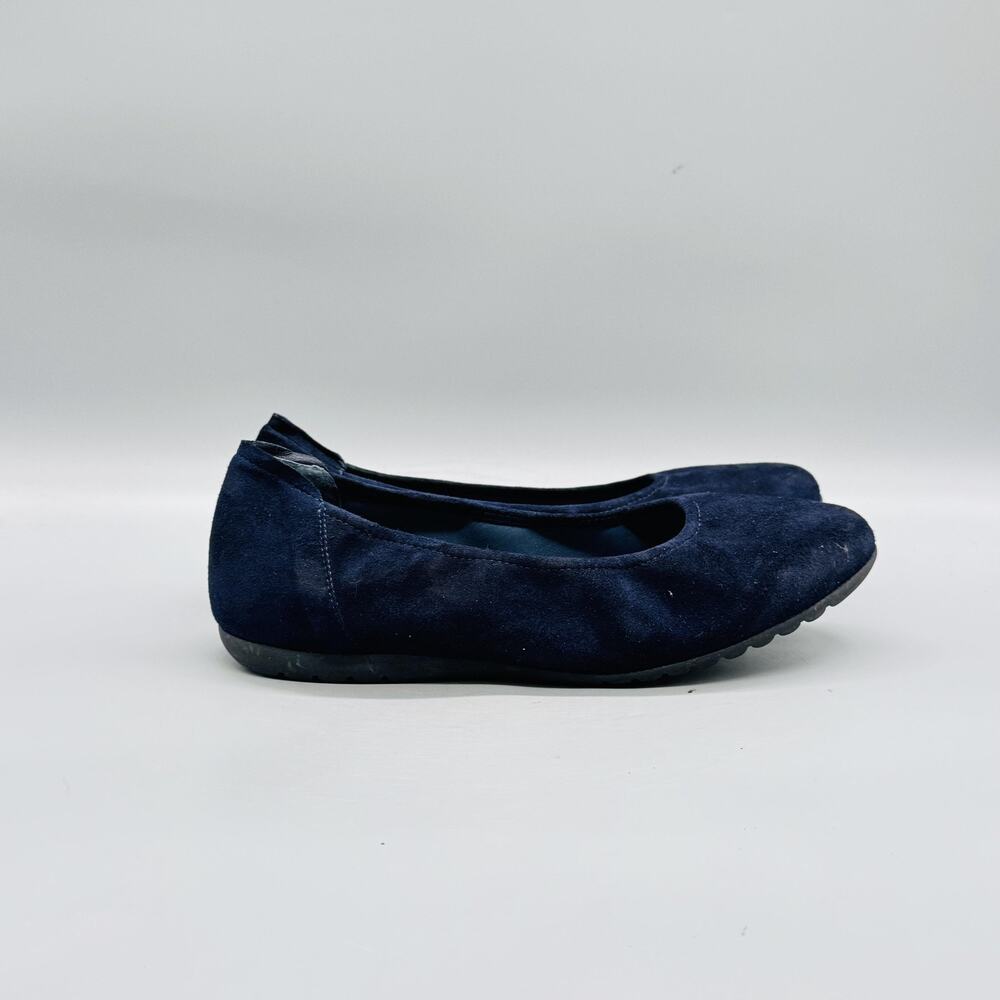 Sabrinas Shoes Womens 9 Blue Suede Ballet Flats Slip On Casual Comfort Walking